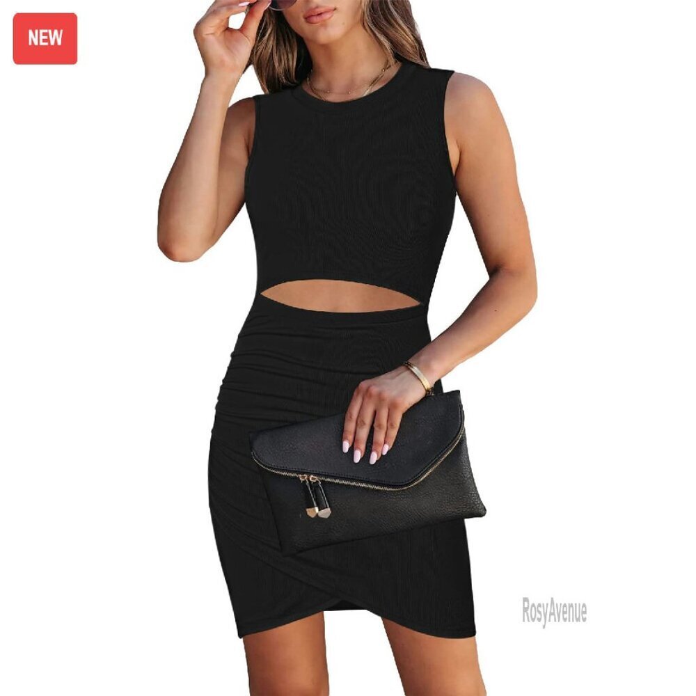 Sleeveless Cutout Bodycon Mini Dress Slim Fit Cocktail Party